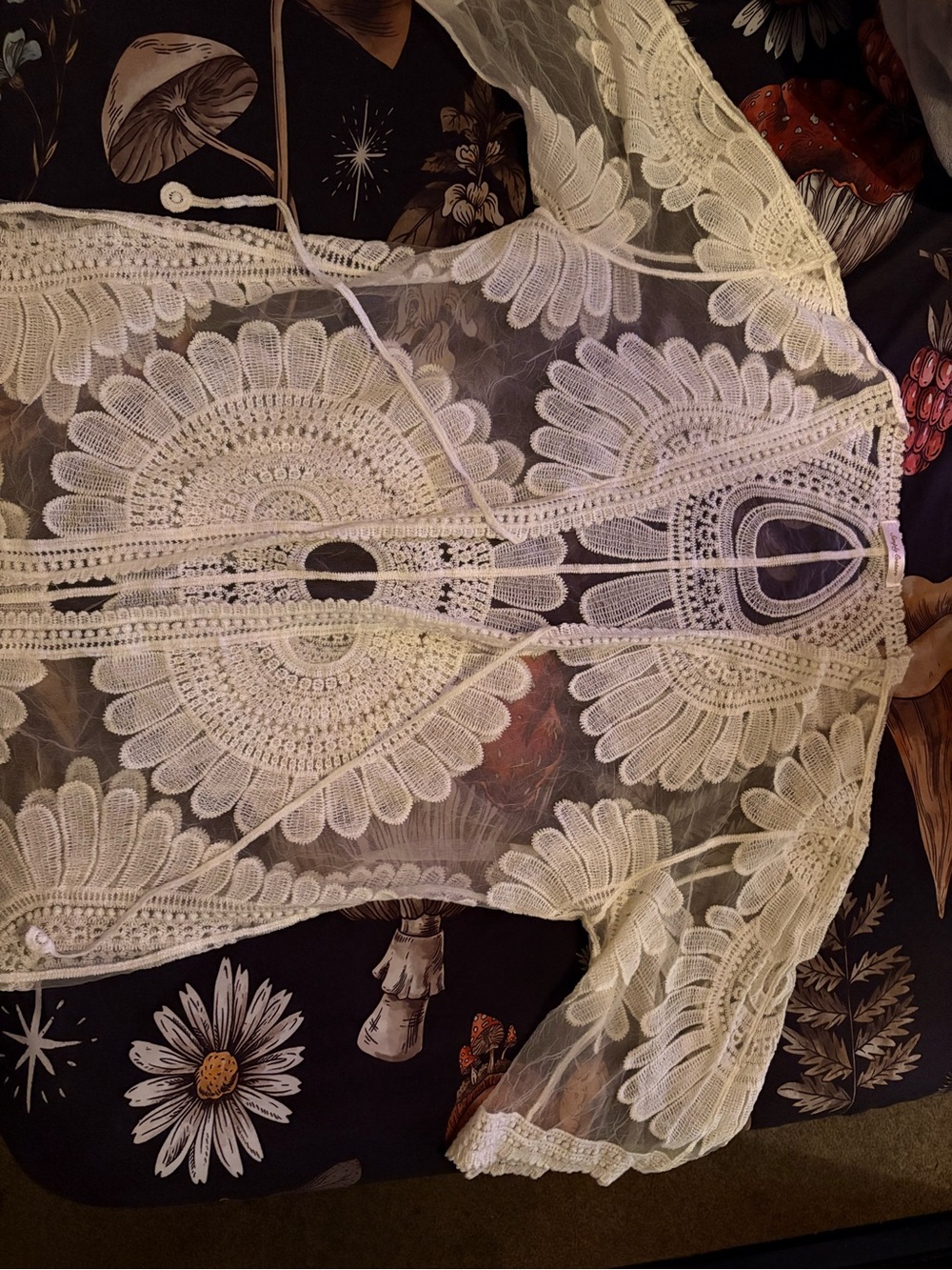 Simply Couture Ivory Crochet Lace Panel Top NWOT